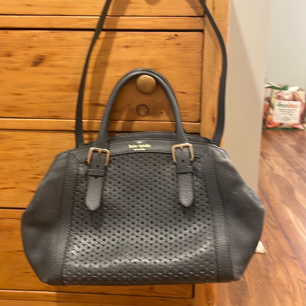 Kate Spade, Roomy and classy woman’s gray leather handbag